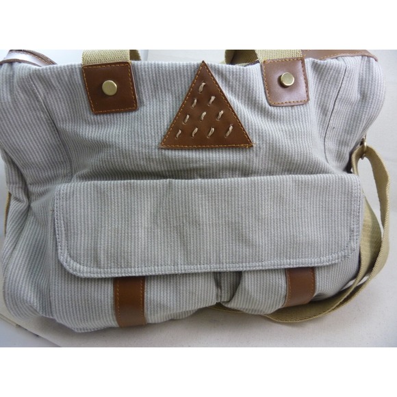 Akaba Cotton Fabric Women's Gray Handbag Handwoven Handcrafted Pockets in & out - Picture 7 of 16